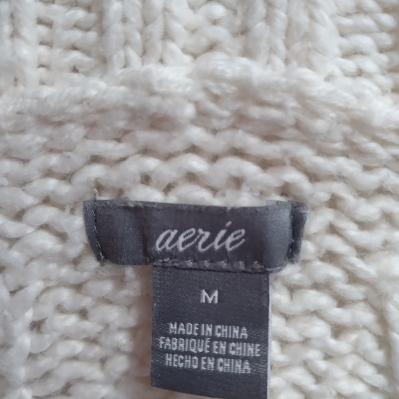 Aries Cream Color Cable knit Crew Neck Sweater. Sz Medium - Picture 2 of 7